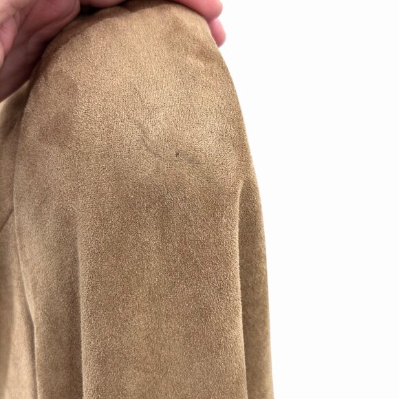 CHICO'S BUTTERY SOFT TAN ULTRA / FAUX SUEDE BLAZER JACKET W/ LEOPARD PRINT - M - Picture 5 of 6